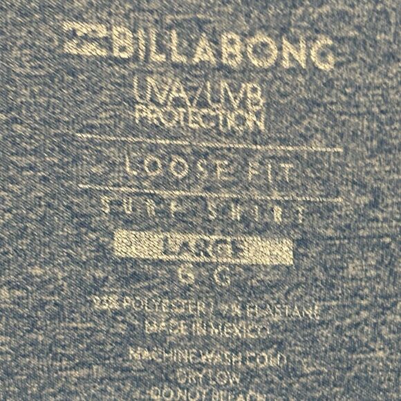 Billabong Men's Short Sleeve Surf Shirt UVA/UVB Protection, Size Large, Blue - Picture 3 of 7